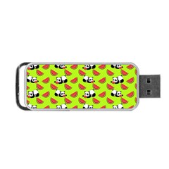 Watermelon Panda Background Wallpaper Portable Usb Flash (one Side) by Wegoenart