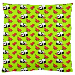 Watermelon Panda Background Wallpaper Standard Premium Plush Fleece Cushion Case (one Side) by Wegoenart