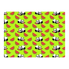 Watermelon Panda Background Wallpaper Premium Plush Fleece Blanket (mini) by Wegoenart