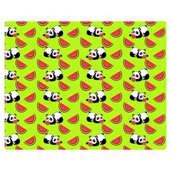 Watermelon Panda Background Wallpaper Premium Plush Fleece Blanket (medium) by Wegoenart