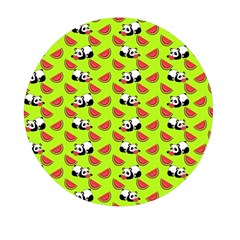 Watermelon Panda Background Wallpaper Mini Round Pill Box by Wegoenart