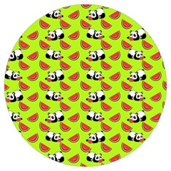 Watermelon Panda Background Wallpaper Round Trivet by Wegoenart