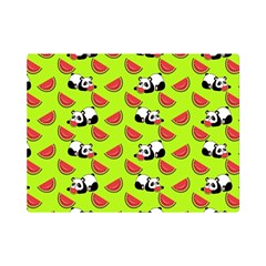 Watermelon Panda Background Wallpaper One Side Premium Plush Fleece Blanket (mini) by Wegoenart