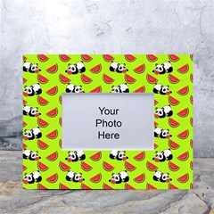 Watermelon Panda Background Wallpaper White Tabletop Photo Frame 4 x6 