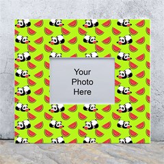 Watermelon Panda Background Wallpaper White Wall Photo Frame 5  X 7  by Wegoenart