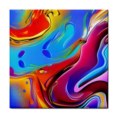 Abstract Fluid Art Tile Coaster by GardenOfOphir