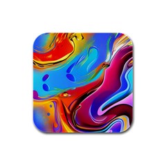 Abstract Fluid Art Rubber Square Coaster (4 Pack) by GardenOfOphir