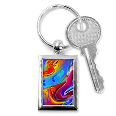 Abstract Fluid Art Key Chain (rectangle) by GardenOfOphir