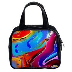 Abstract Fluid Art Classic Handbag (two Sides) by GardenOfOphir