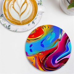 Abstract Fluid Art Uv Print Round Tile Coaster by GardenOfOphir