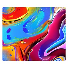 Abstract Fluid Art One Side Premium Plush Fleece Blanket (small)