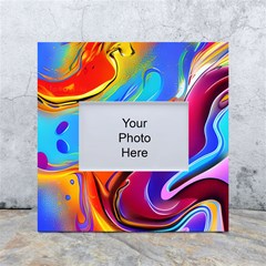 Abstract Fluid Art White Box Photo Frame 4  X 6 