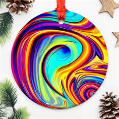 Fluid Art Pattern Ornament (round) by GardenOfOphir