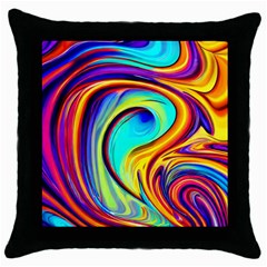 Fluid Art Pattern Throw Pillow Case (black) by GardenOfOphir