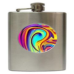 Fluid Art Pattern Hip Flask (6 Oz) by GardenOfOphir