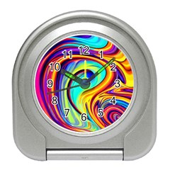 Fluid Art Pattern Travel Alarm Clock by GardenOfOphir