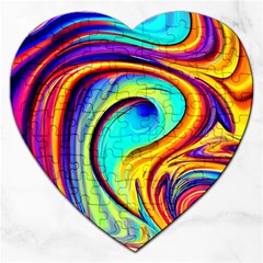 Fluid Art Pattern Jigsaw Puzzle (heart) by GardenOfOphir