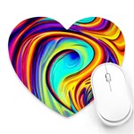 Fluid Art Pattern Heart Mousepad Front