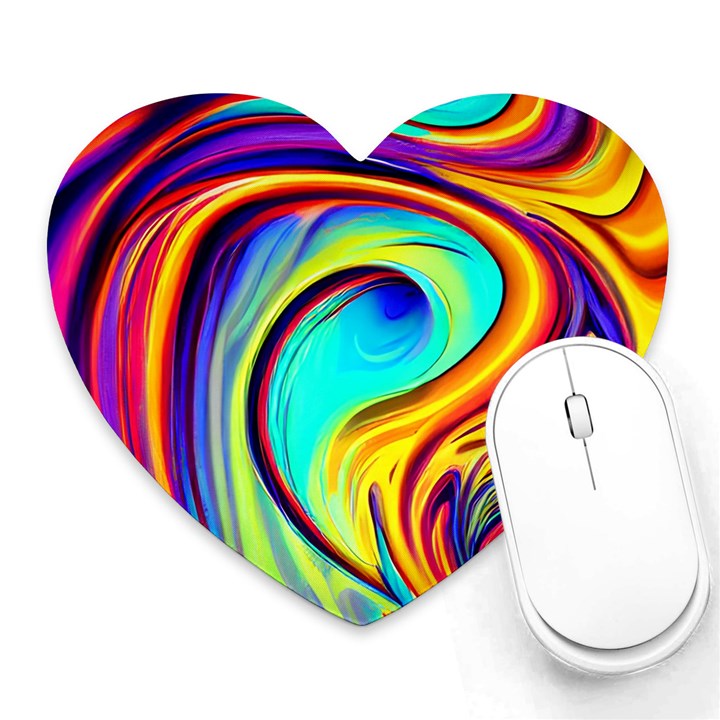 Fluid Art Pattern Heart Mousepad