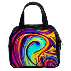 Fluid Art Pattern Classic Handbag (two Sides) by GardenOfOphir