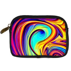 Fluid Art Pattern Digital Camera Leather Case by GardenOfOphir