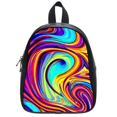 Fluid Art Pattern School Bag (small) by GardenOfOphir