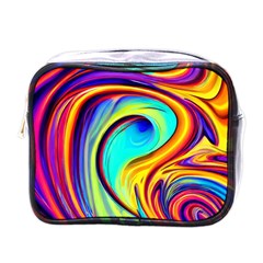 Fluid Art Pattern Mini Toiletries Bag (one Side) by GardenOfOphir