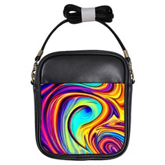 Fluid Art Pattern Girls Sling Bag by GardenOfOphir