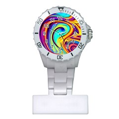 Fluid Art Pattern Plastic Nurses Watch by GardenOfOphir