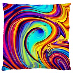 Fluid Art Pattern Large Premium Plush Fleece Cushion Case (one Side) by GardenOfOphir