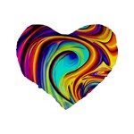 Fluid Art Pattern Standard 16  Premium Flano Heart Shape Cushions Back