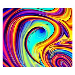 Fluid Art Pattern One Side Premium Plush Fleece Blanket (small)