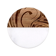 Fluid Art Pattern Classic Marble Wood Coaster (round) 