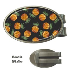 Pineapple Background Pineapple Pattern Money Clips (oval)  by Wegoenart