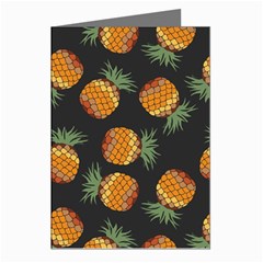 Pineapple Background Pineapple Pattern Greeting Cards (pkg Of 8) by Wegoenart