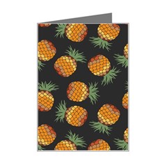 Pineapple Background Pineapple Pattern Mini Greeting Card by Wegoenart