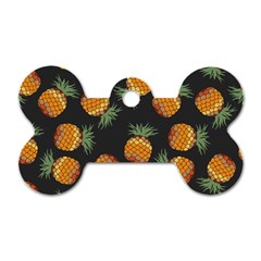 Pineapple Background Pineapple Pattern Dog Tag Bone (two Sides) by Wegoenart