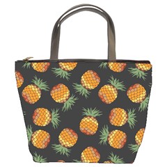 Pineapple Background Pineapple Pattern Bucket Bag by Wegoenart