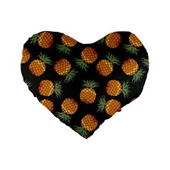 Pineapple Background Pineapple Pattern Standard 16  Premium Heart Shape Cushions by Wegoenart