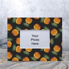 Pineapple Background Pineapple Pattern White Tabletop Photo Frame 4 x6  by Wegoenart