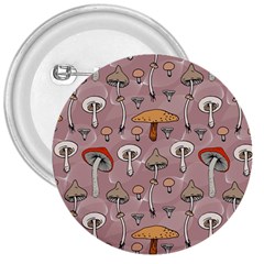 Mushrooms Autumn Fall Pattern Seamless Decorative 3  Buttons by Wegoenart