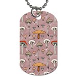 Mushrooms Autumn Fall Pattern Seamless Decorative Dog Tag (One Side) Front