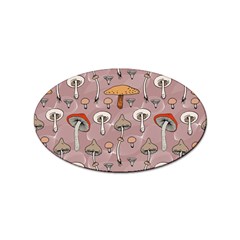 Mushrooms Autumn Fall Pattern Seamless Decorative Sticker Oval (100 Pack) by Wegoenart