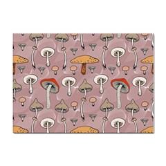 Mushrooms Autumn Fall Pattern Seamless Decorative Sticker A4 (10 Pack) by Wegoenart