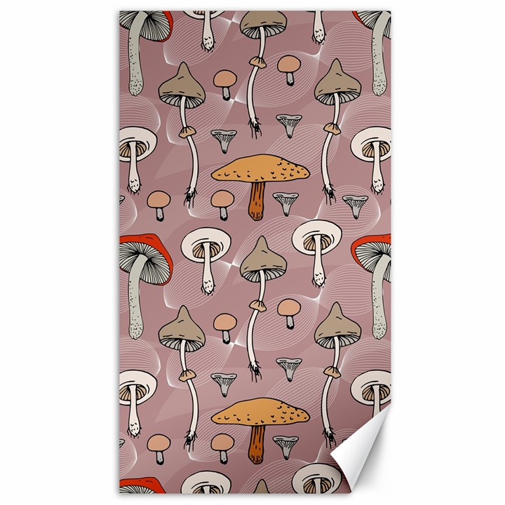 Mushrooms Autumn Fall Pattern Seamless Decorative Canvas 40  x 72 