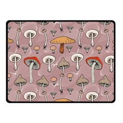 Mushrooms Autumn Fall Pattern Seamless Decorative One Side Fleece Blanket (small) by Wegoenart