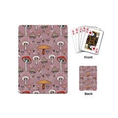 Mushrooms Autumn Fall Pattern Seamless Decorative Playing Cards Single Design (mini) by Wegoenart