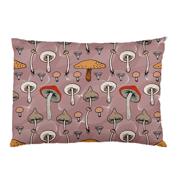 Mushrooms Autumn Fall Pattern Seamless Decorative Pillow Case (Two Sides)