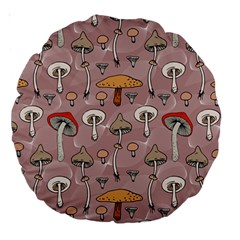 Mushrooms Autumn Fall Pattern Seamless Decorative Large 18  Premium Round Cushions