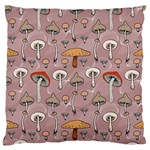 Mushrooms Autumn Fall Pattern Seamless Decorative Standard Premium Plush Fleece Cushion Case (One Side) Front